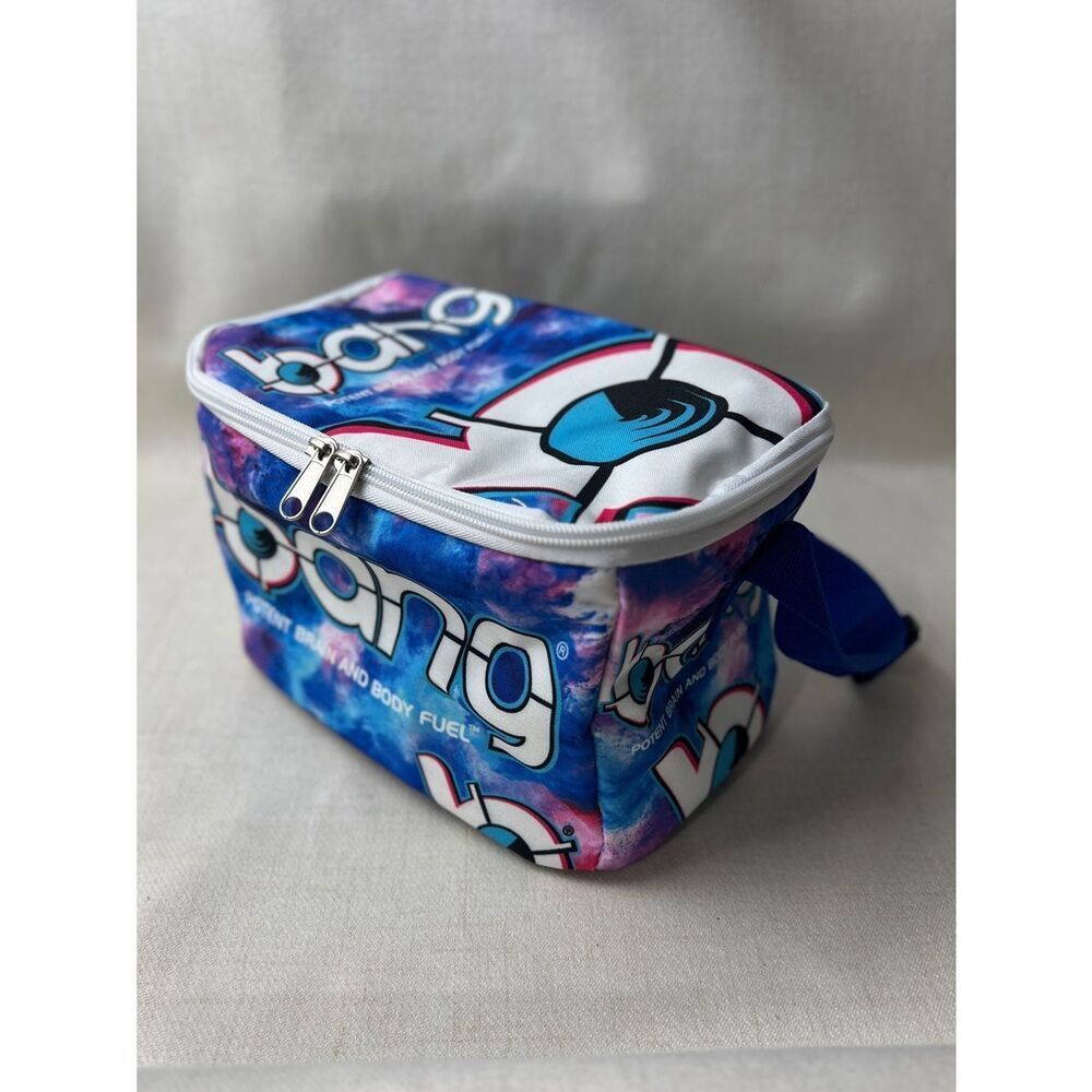 Bang Energy Galaxy Print Insulated Lunch Bag Cooler Blue Pink